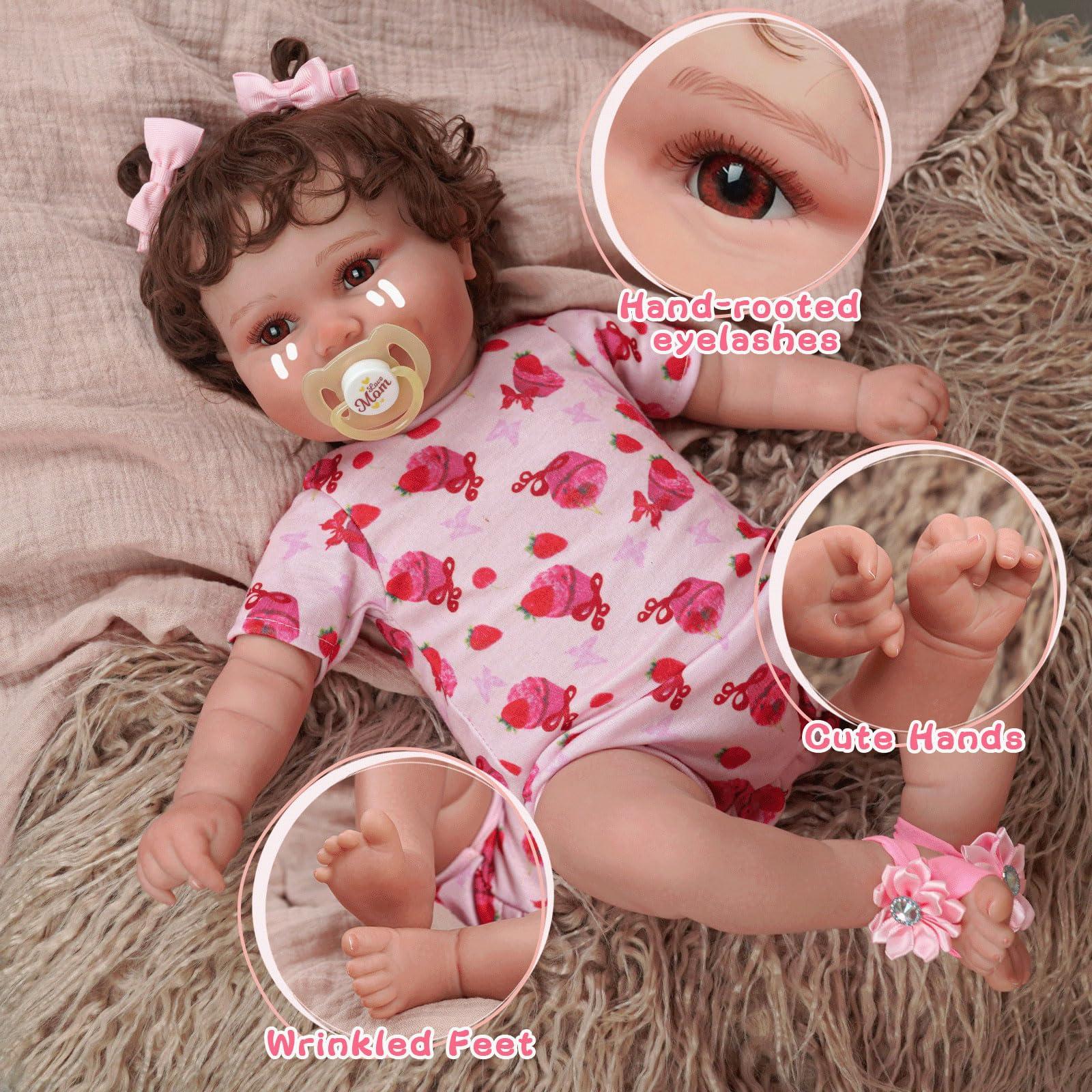 BABESIDE BABESIDE Lifelike Reborn Baby Doll with Heartbeat Maddy, 20 inch Handmade Reborn Baby Dolls Girl with Crying and Babbling Voice, Real Baby Dolls That Look Real for Girls Boys Kids Age 3+