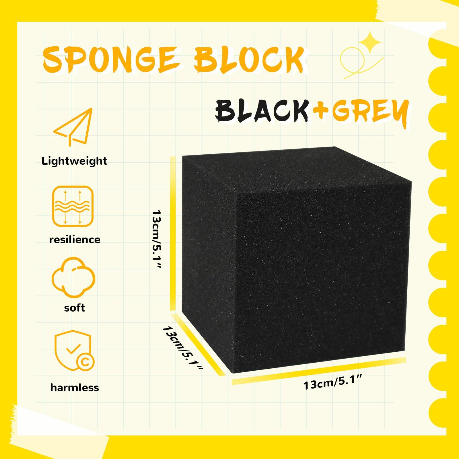 ZMCYER ZMCYER Foam Pit Cubes Blocks - 48PCS Sponge Form Cubes for Foam Ball Pits, Gymnastics, Freerunning and Parkour Courses, Skateboard Parks, BMX, Trampoline Arenas-Grey and Black(5" x 5" x 5")