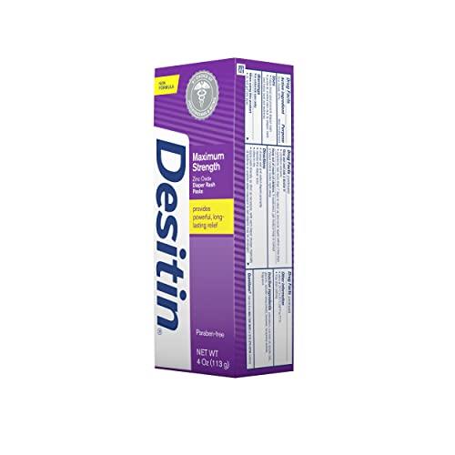 Desitin Desitin Maximum Strength Baby Diaper Rash Cream with 40% Zinc Oxide for Treatment, Relief & Prevention, Hypoallergenic, Phthalate- & Paraben-Free Paste, 4 oz