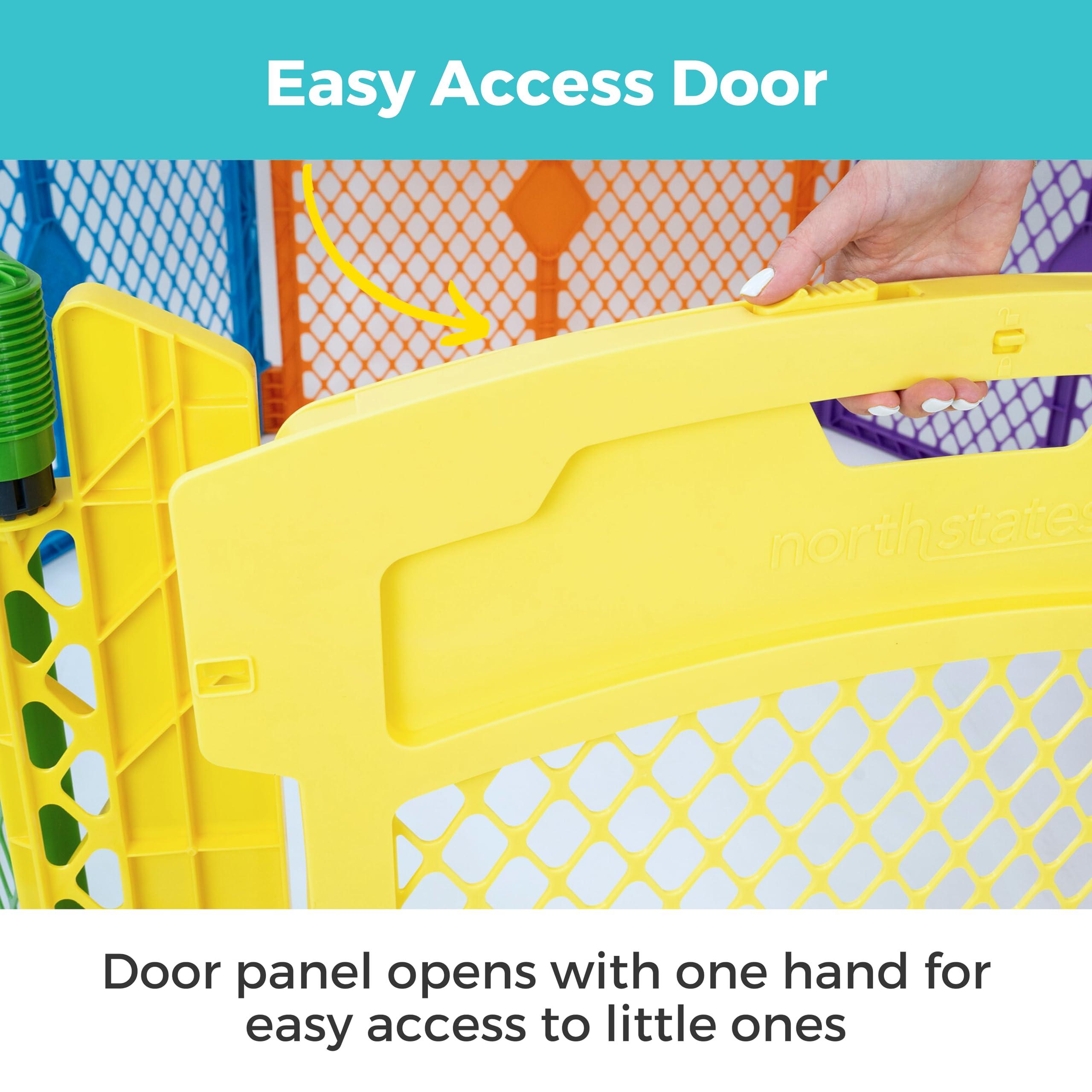 Toddleroo by North States Toddleroo by North States Superyard Colorplay Ultimate 2 Panel Extension, Made in USA: Increases play space up to 34.4 sq. ft. (Adds 64", Multicolor)