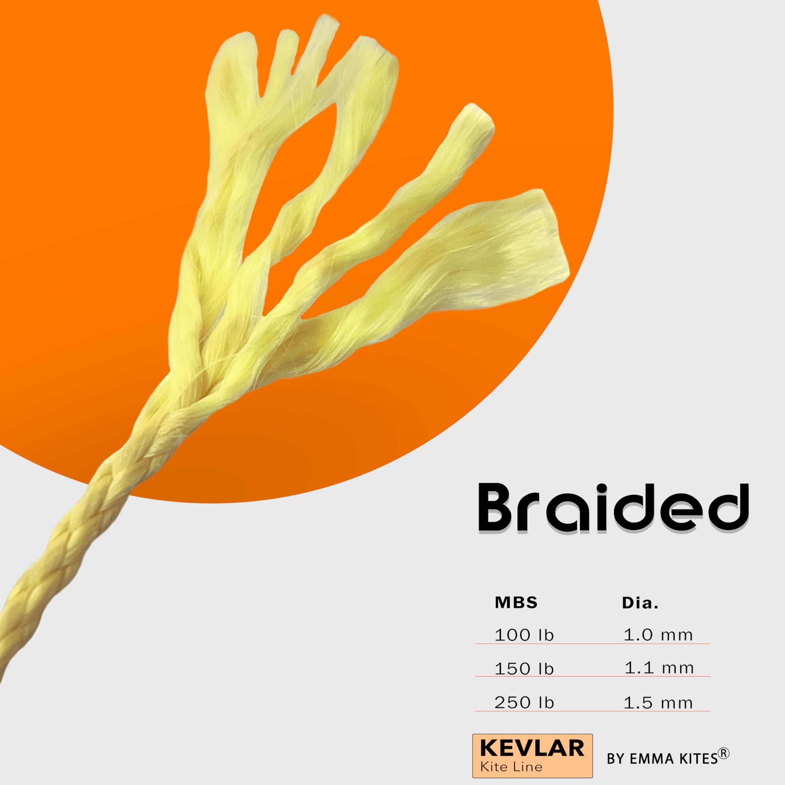 emma kites emma kites Kevlar Kite Line 1000Ft 250Lb Braided Kite String Abrasion Resistant Low Stretch Utility Cord for Outdoor Tactical Survival Hiking Camping