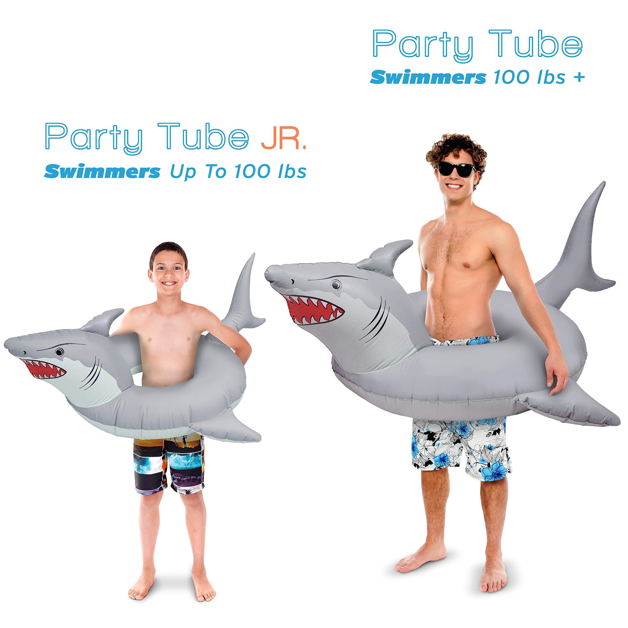 GoFloats GoFloats 'Great White Bite' Shark Pool Float Party Tube - Inflatable Rafts, Adults & Kids