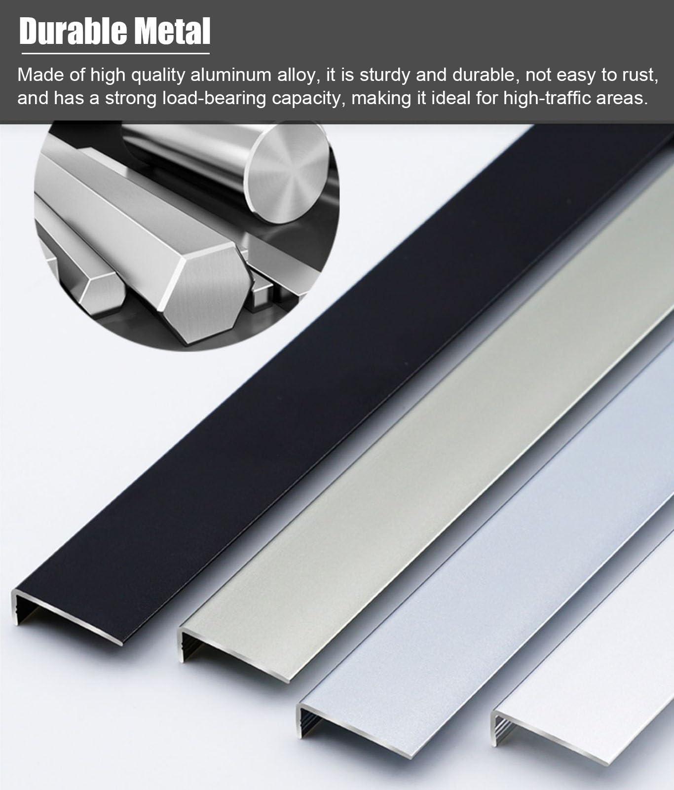 Kunovo Kunovo L-Shaped Metal Wall Corner Protector, Cuttable Edge Trim Transition Strip for Steps/Wall/Tiles/Stairs, Home Floor Transition Edge Banding Bar (Color : Black)