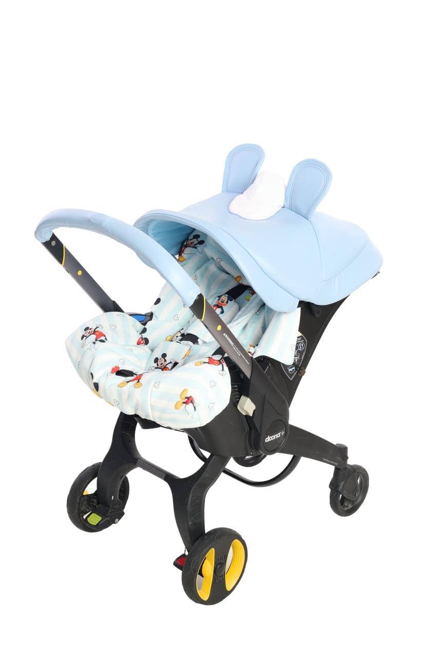 Boss and Baby Boss and Baby - Pink Handmade Doona Accessories: Doona Stroller Car Seat Cover Replacement Set - Includes Canopy, Seat Replacement, Shoulder & Crotch Pads (Basic Set)