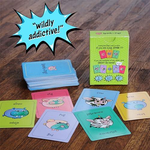 Sweet Bros Games Spank The Pig! - Hilarious & Fun Family Card Game for Kids, Teens & Adults, Funny Fast Paced Games for 2-7 Players