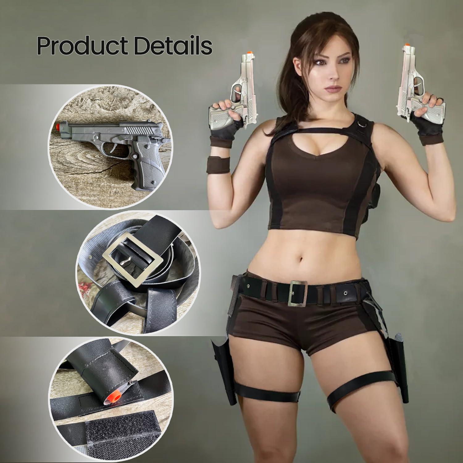 SeptCity Thigh Holster for Women, SEPTCITY Adjustable Leg Holsters for Toy Gun and Pistols, Cool Cowboy Toys Party Accessory Halloween Cosplay Police Costume for Women