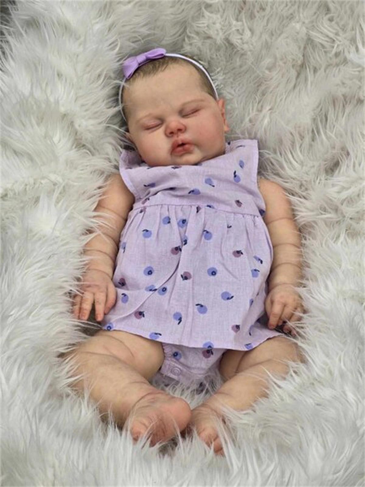 Anano Anano Realistic Reborn Toddler Girl Baby Dolls Real Life Veins 24 Inch Weighted Life Like Newborn Baby Dolls That Look Real Newborn Silicone Babies with Clothes & Accessories for Kids 3+