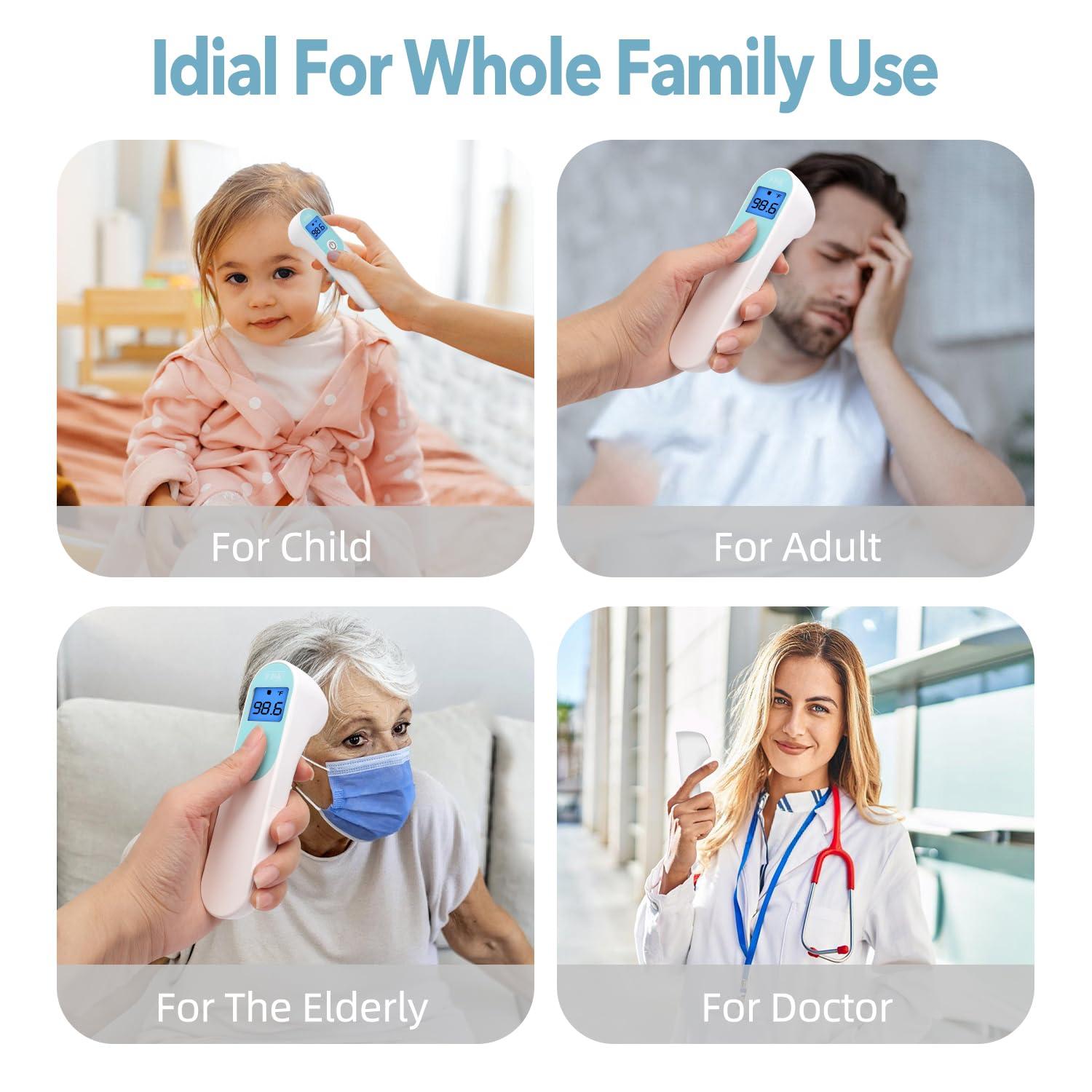 FDK Digital Forehead Thermometer - Contactless Infrared for Babies, Kids, and Adults