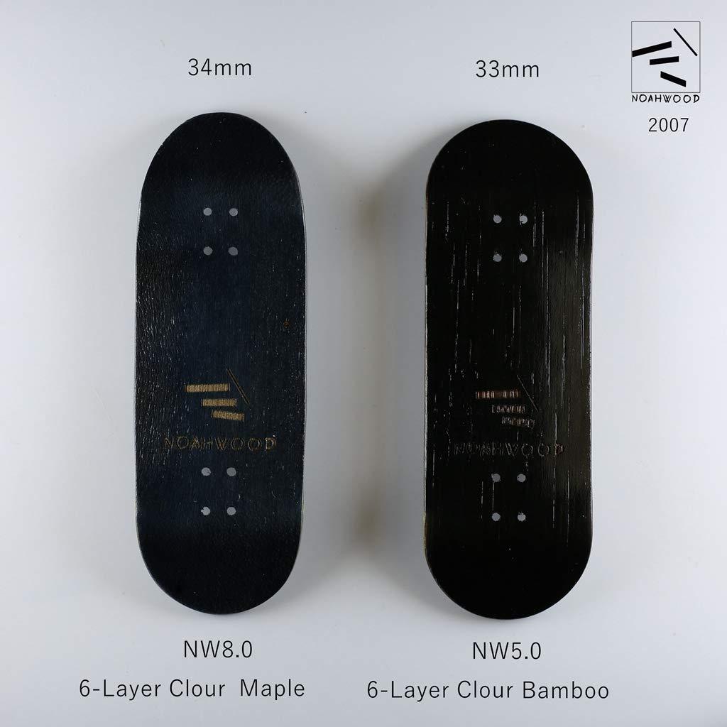 NOAHWOOD NOAHWOOD PRO 6-Layer Color Bamboo Handmade Fingerboards DECK (King of Skate Black, 100x33mm DECK)