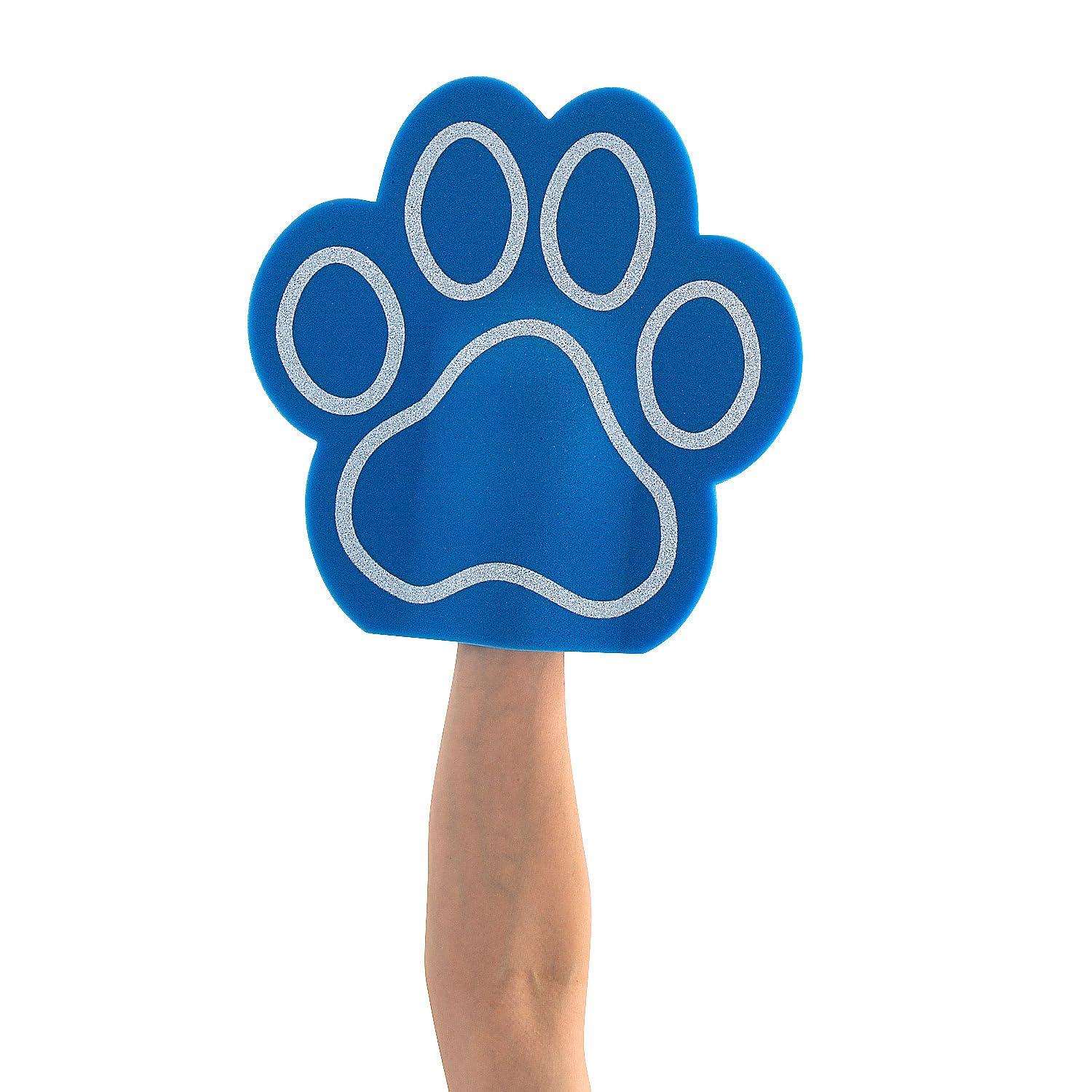 Fun Express Fun Express Blue Paw Print Team Spirit Foam Hands, 12 Pieces