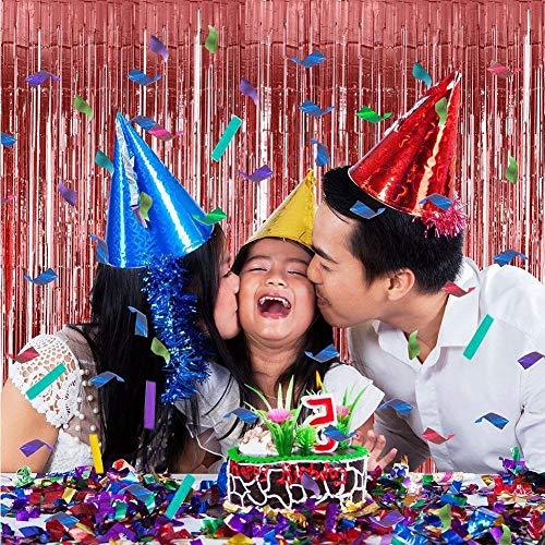 Geenber 49Pcs Rose Gold Party Decorations Set Including 20Pcs Rose Gold Latex Balloons,10Pcs Confetti Balloons,13Pcs Happy Birthday Banner Party Decor Kit, 4pcs Foil Balloons and 2Pcs Metallic Foil Curtains