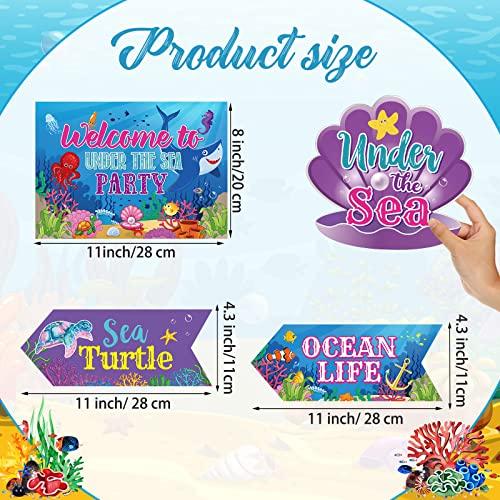 Spakon 20 Pieces Under The Sea Party Decorations Ocean Sea Animal Party signs Ocean Themed Birthday Party decor Baby shower Beach Party Supplies for Boys Girls Kids