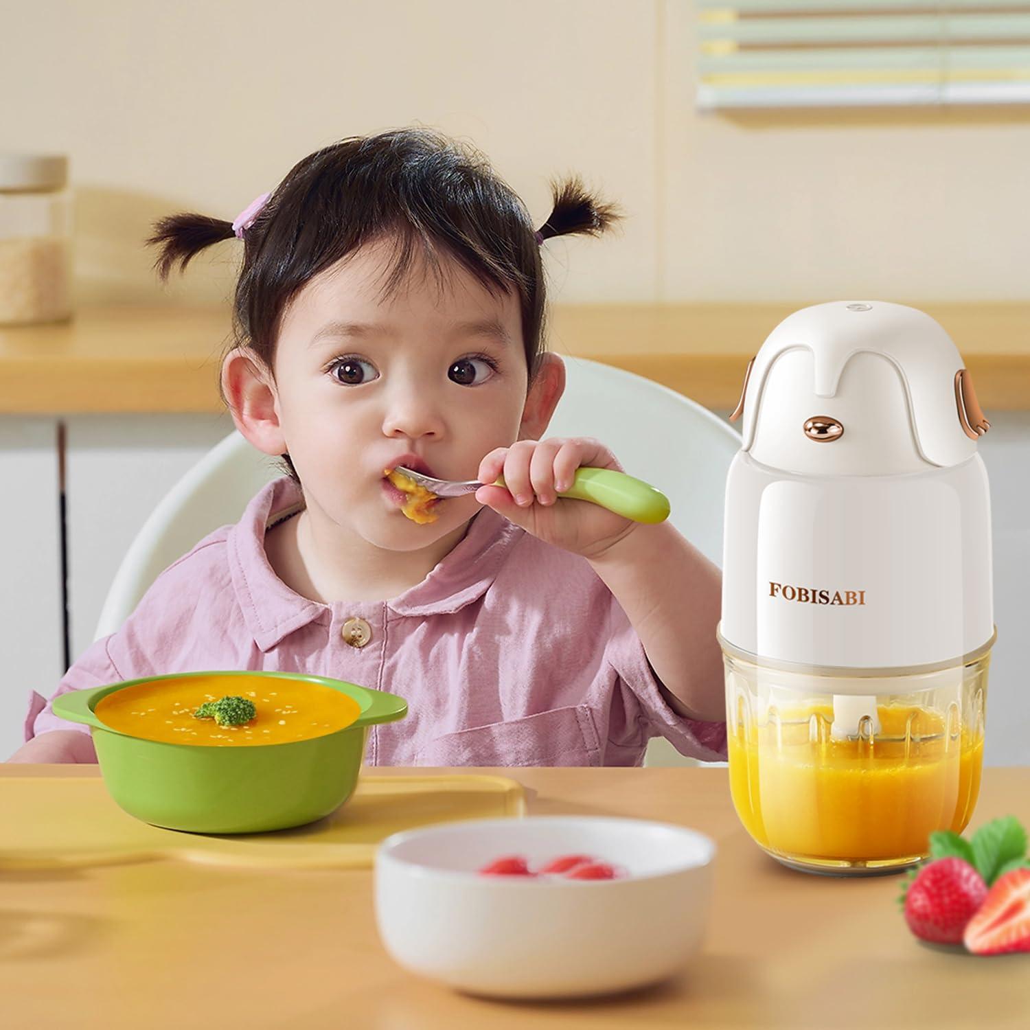 FOBISABI Baby Food Maker - Baby Food Processor Baby Food Blender for Baby Food, Fruit, Vegatable, Meat, Baby Food Puree Maker Make Fresh and Nutritious Meals for Your Little One (White)