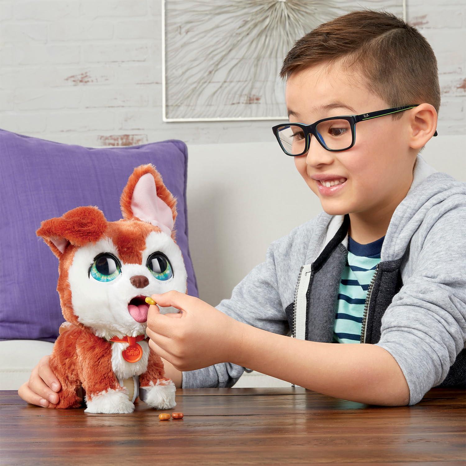 Just Play Just Play furReal Poop-A-Lots Big Wags Interactive 8-inch Walking Plush Stuffed Animal, Pooping Puppy with Leash, 14-Pieces, Kids Toys for Ages 4 Up