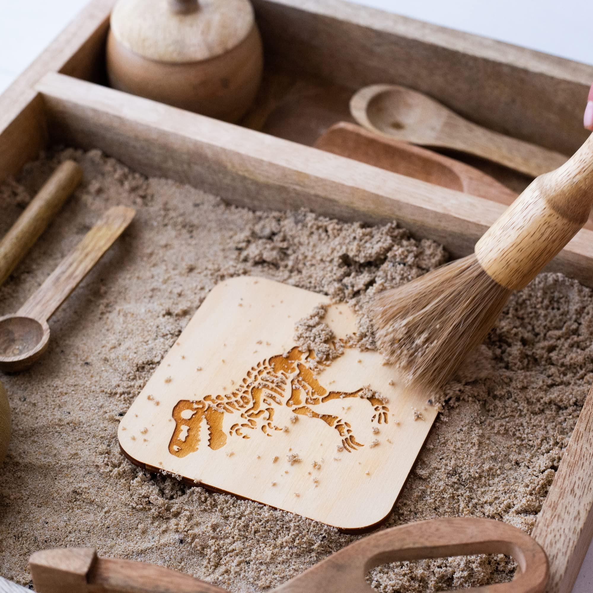 KOOKAROO KOOKAROO Sensory Play Bin - 9 Montessori Sensory Bin Tools + 1 Sensory Box - Sensory Table Toys - Waldorf Toys - Natural Play - Wooden Scoops - Toddler Sensory Toys - Sensory Bins for Toddlers 3-4