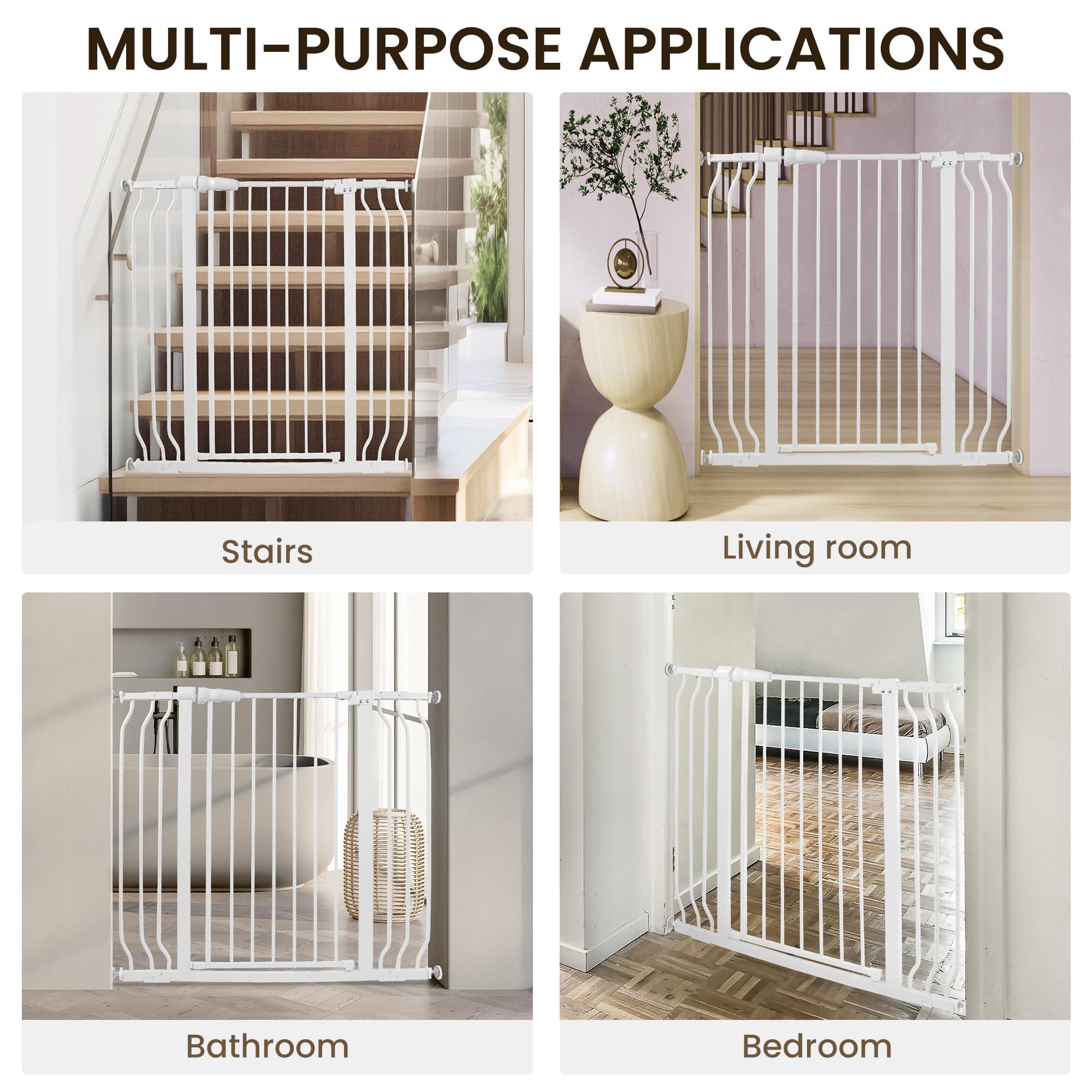 BalanceFrom BalanceFrom Easy Walk-Thru Safety Gate for Doorways and Stairways with Auto-Close/Hold-Open Features, 36-Inch Tall, Fits 29.1 - 43.3 Inch Openings, White