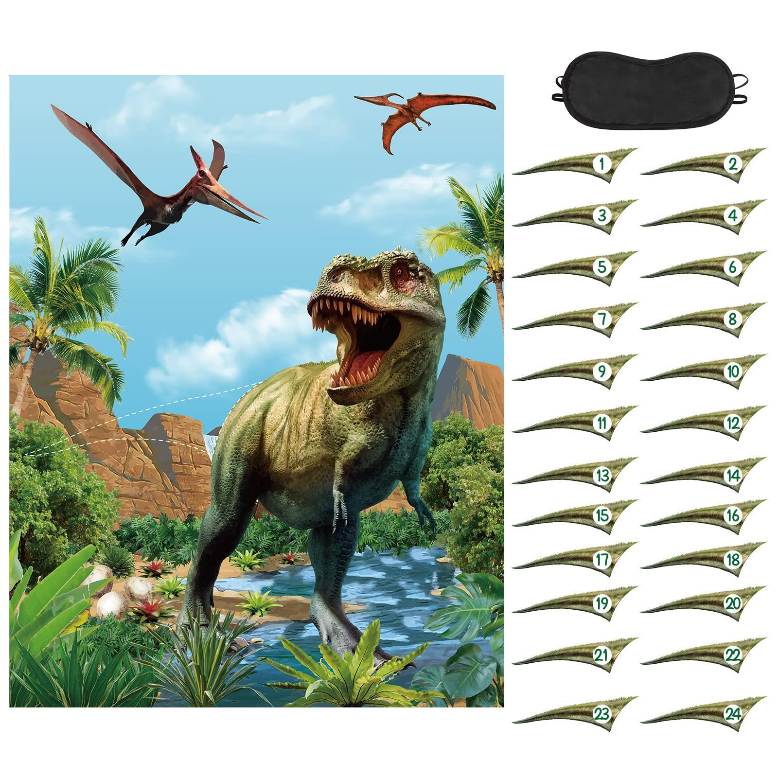 Outus Outus Dinosaur Theme Party Games Pin The Tail on The Dinosaur Game Birthday Party Game Circus Pin Game and Activities for Boys Girls Dinosaur Theme Party Supplies Decorations Indoor Outdoor