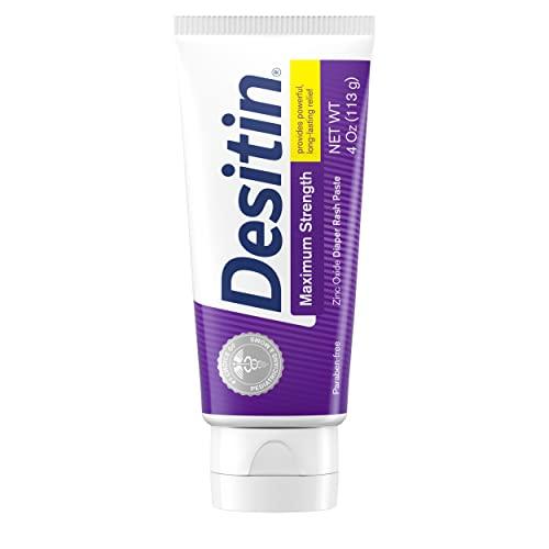 Desitin Desitin Maximum Strength Baby Diaper Rash Cream with 40% Zinc Oxide for Treatment, Relief & Prevention, Hypoallergenic, Phthalate- & Paraben-Free Paste, 4 oz
