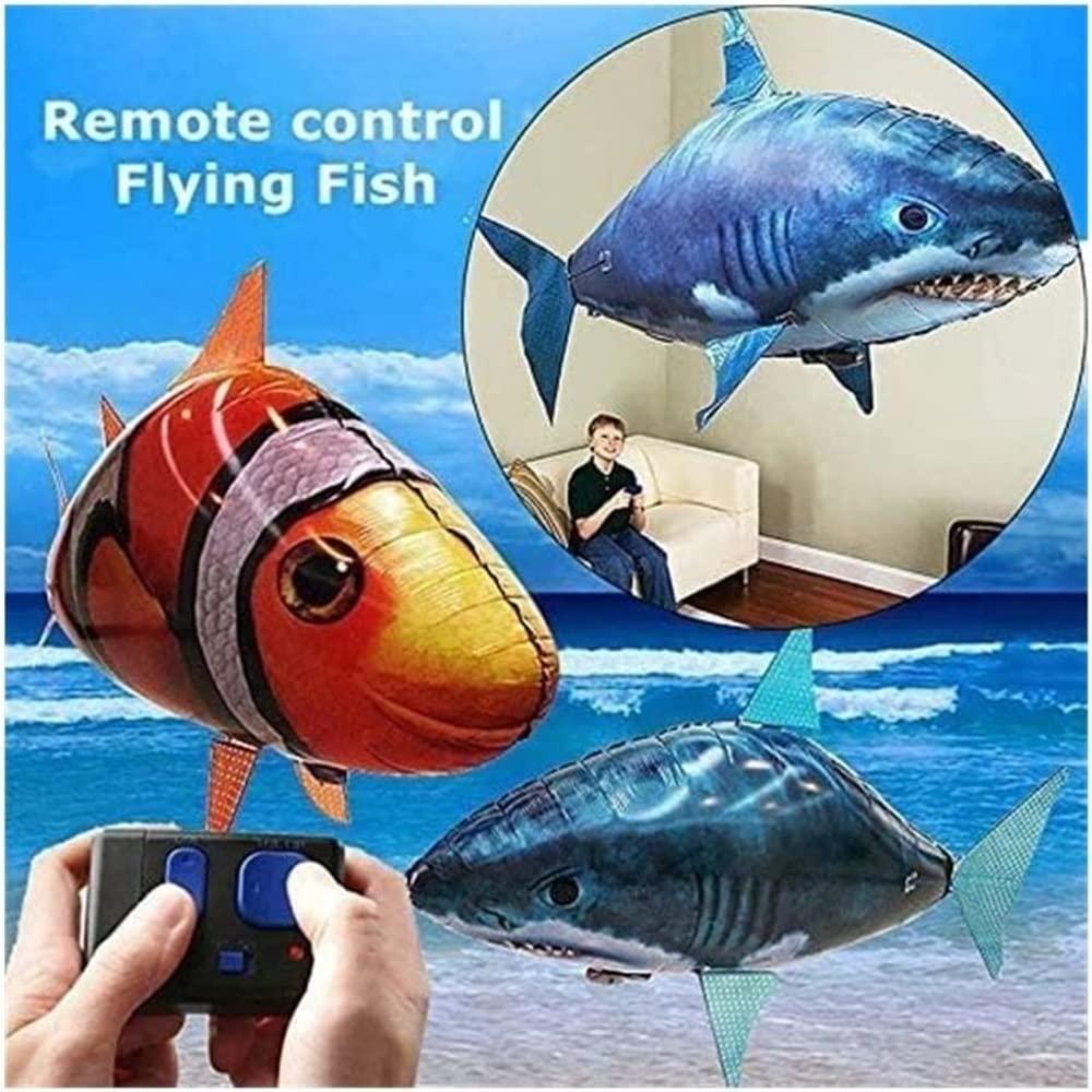 LIYYA LIYYA Remote Control Shark Toy Inflatable Flying Shark Helium Balloon RC Blimp Fish Toy Gifts Party Decoration for Kids (Shark, 152 cm x 100 cm) FS5.24 (Color : Goldfish+Shark, Size : 2 Pack) fs9.24