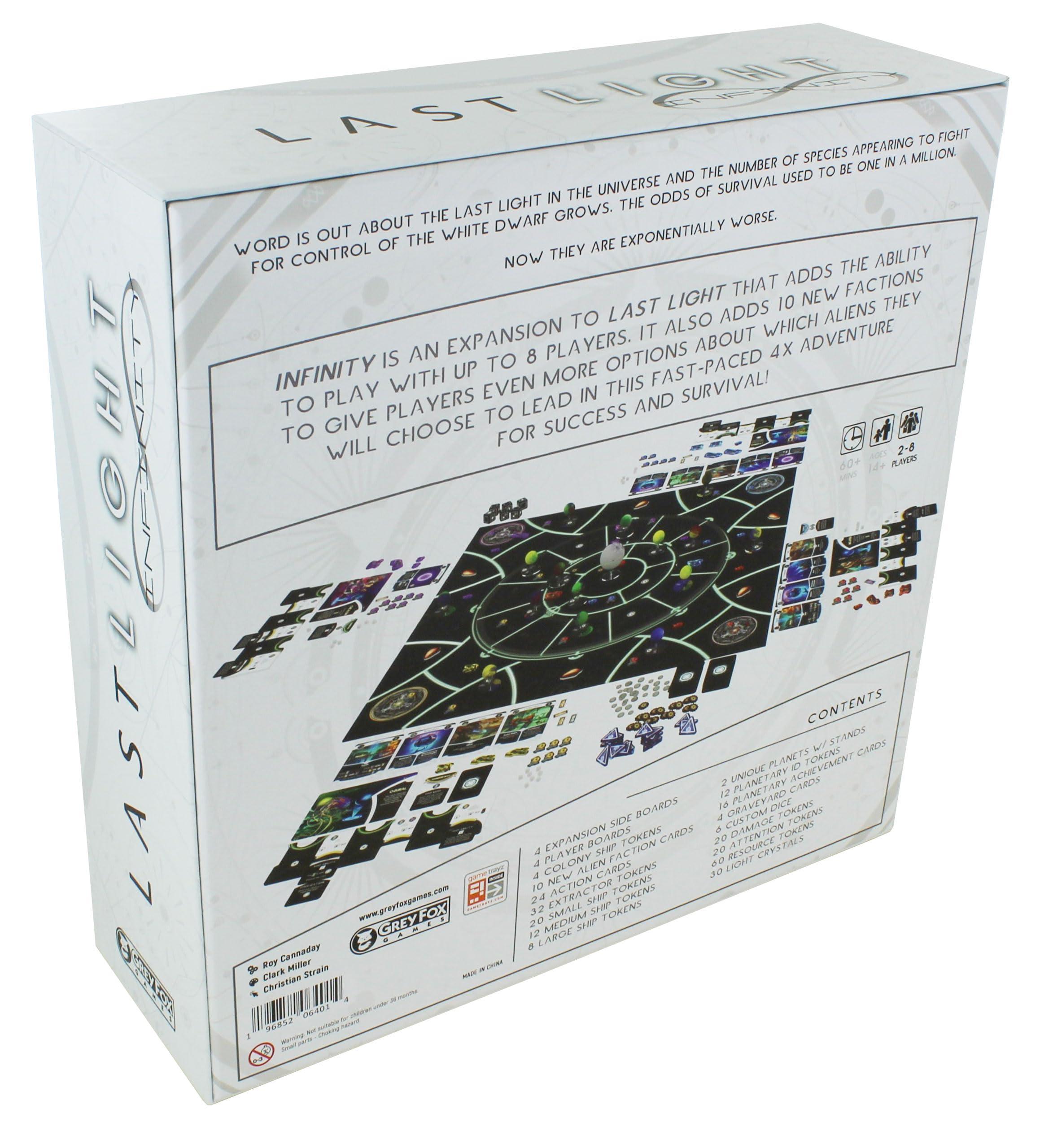Grey Fox Games Last Light: Infinity Expansion | Strategy Board Game | Space Exploration | 2 to 8 Players | Ages 14+ | 60+ Minutes