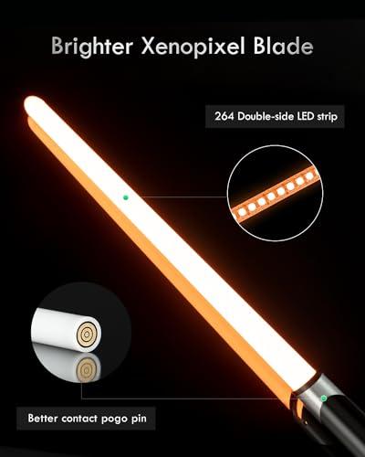 XenoSaber XenoSaber Upgraded Xenopixel 3.0 Motion Control Light Saber, Smooth Swing Combat Dueling Saber for Adults with APP, 34 Sound Fonts Infinite Color Change, 16GB SD Card, 8 Light Effect 12 Ignition