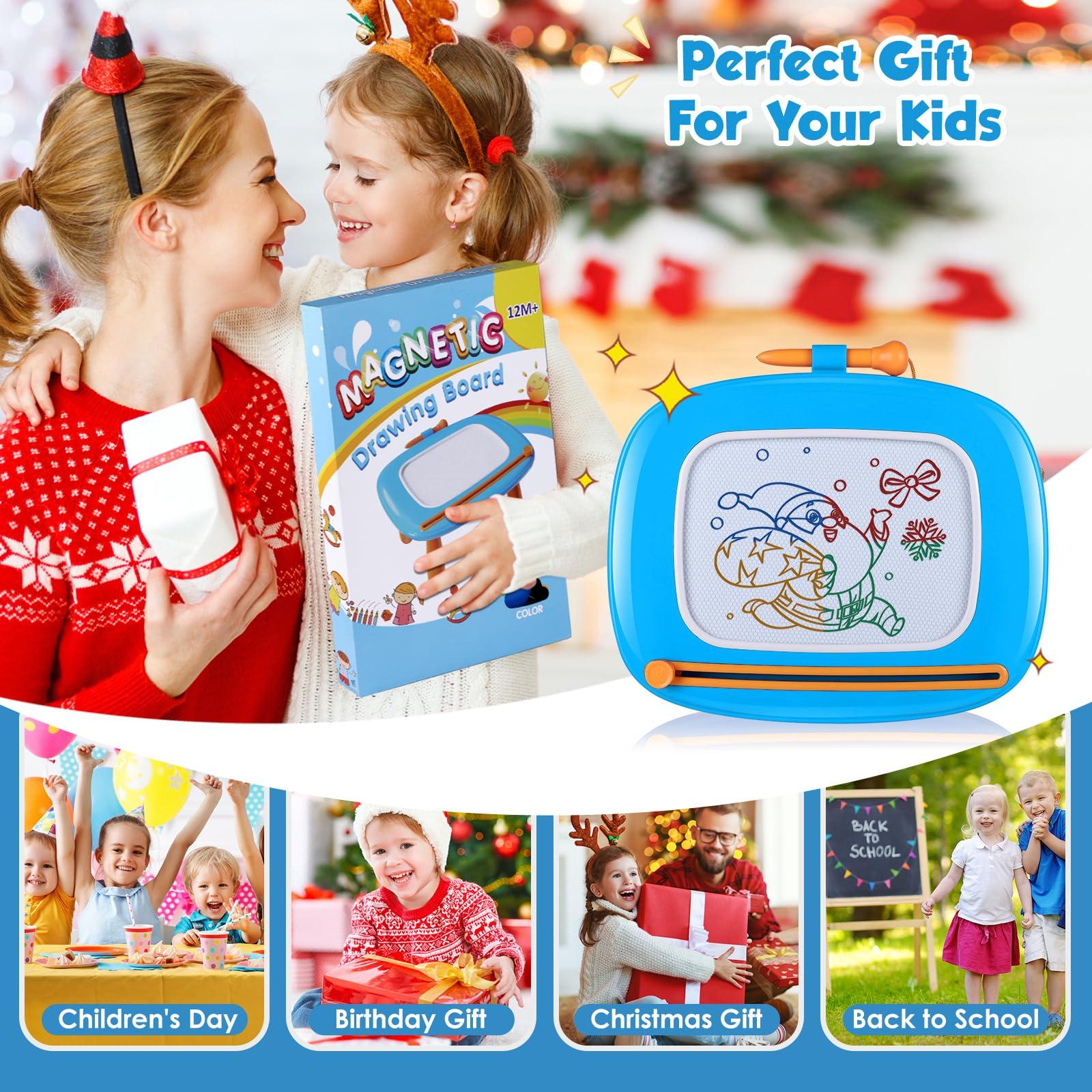 Smasiagon Smasiagon Toddler Girl Boy Toys,Magnetic Drawing Board for Toddlers 1-3,Early Learning Doodle Board Writing Painting Sketch Pad, Birthday Christmas Halloween Easter Gifts for 1 2 3 Year Old (Blue)