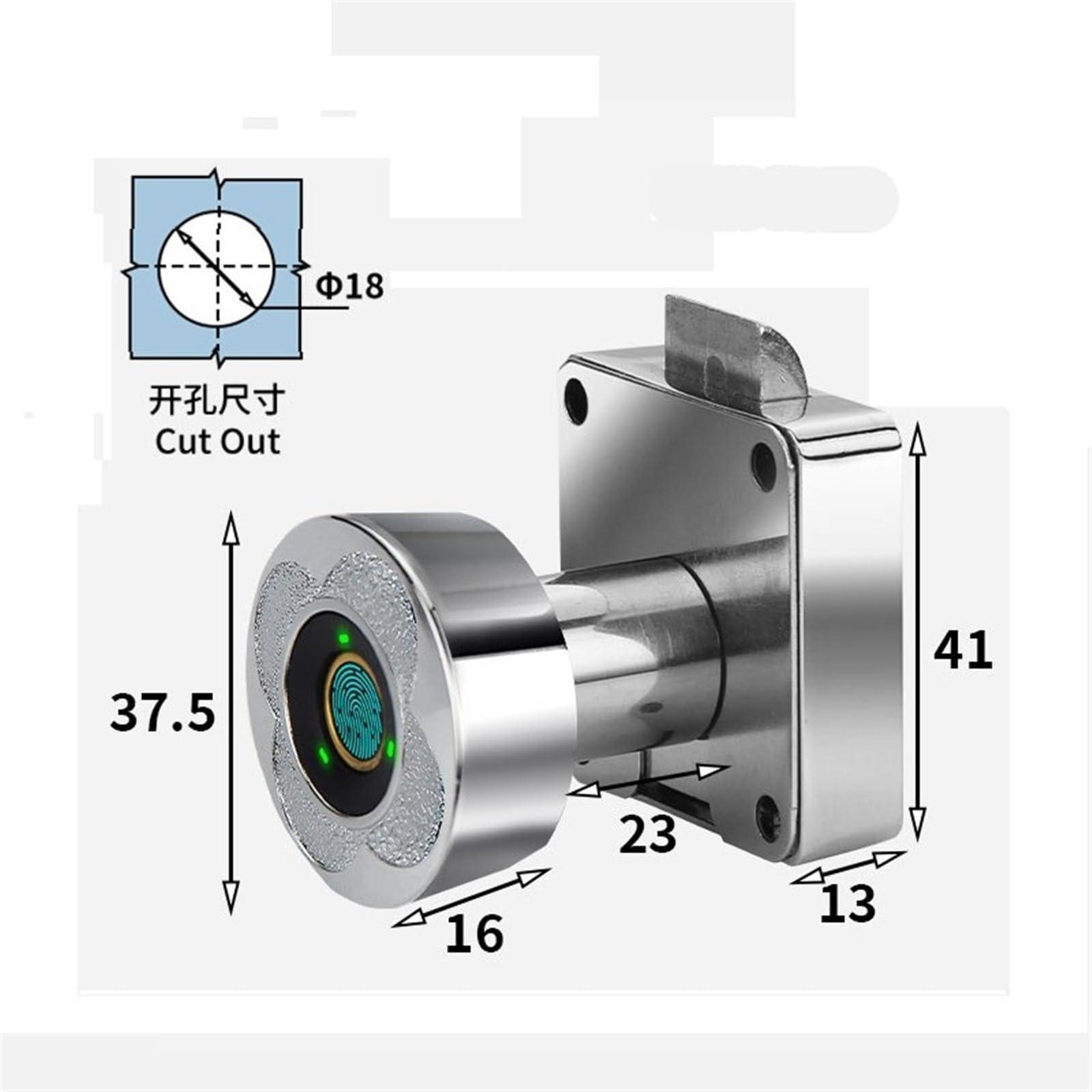 FANGZHNHT Biometric Intelligent Cabinet Lock Keyless Furniture Drawer Wardrobe Express Cabinet Fingerprint Drawer Lock 1Pcs(103-20-2)