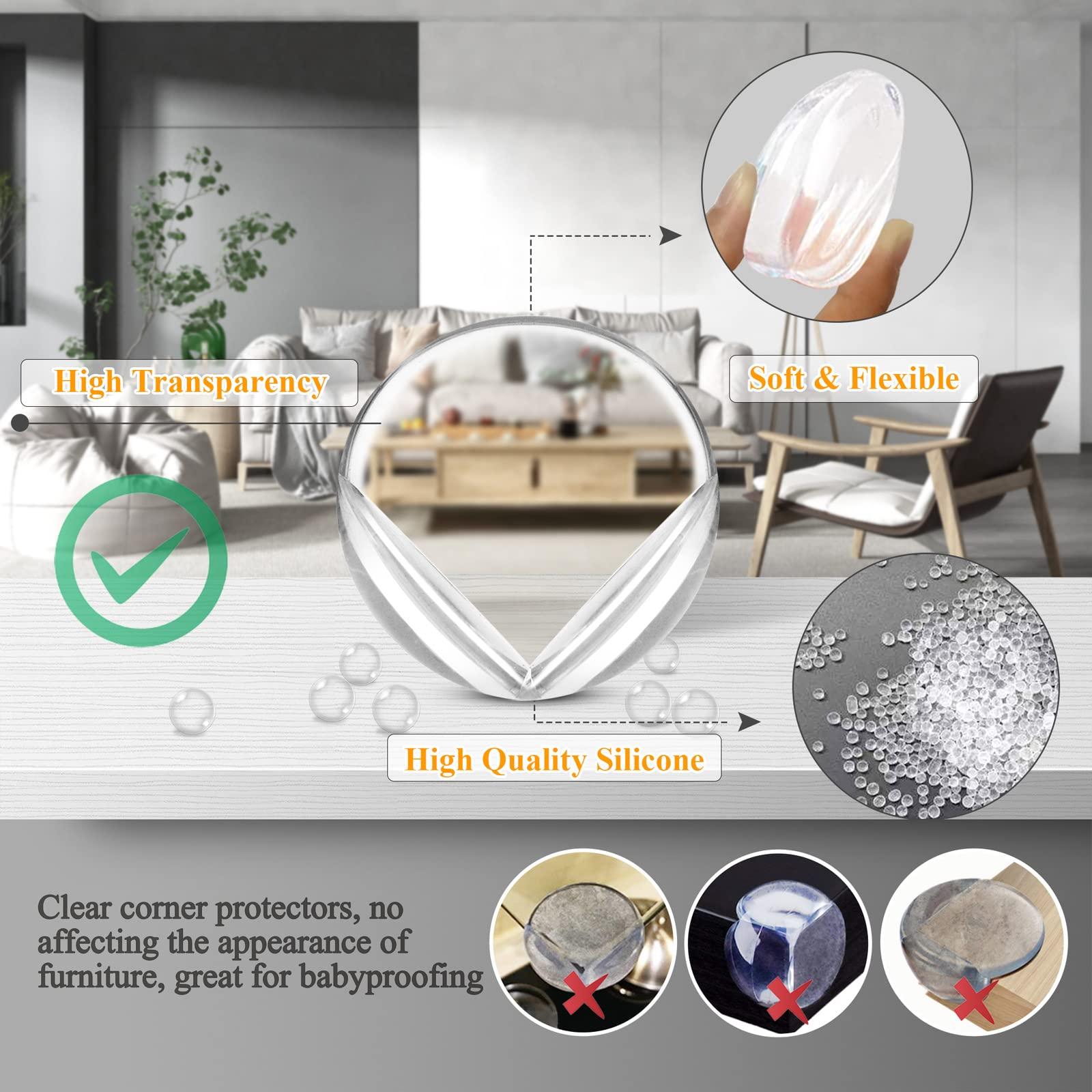 Gudui 32 Pack Corner Guards Clear Corner Protectors Baby Proof Corner Guards Stop Child Head Injuries Tables, Furniture & Sharp Corners Baby Proofing
