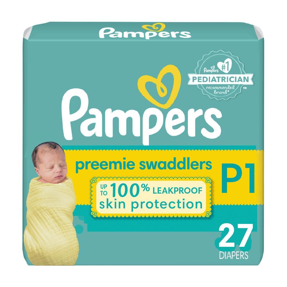 Pampers Pampers Baby Diapers - Swaddlers - Size P1, 27 Count, Ultra Absorbent Disposable Preemie Diaper