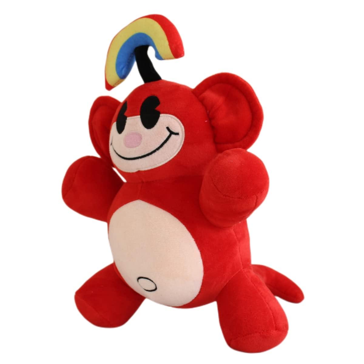 VatanFari Rainbow Monkey Plush,12\" KND Rainbow Monkey Plushies Peluches Stuffed Animal Doll Toys,Kids Birthday Party Favor Preferred Gift for Holidays,Birthdays (Red)