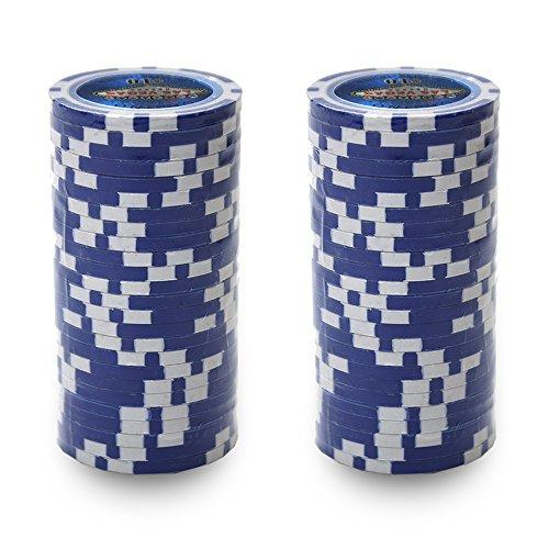 Brybelly Brybelly Las Vegas Casino Poker Chip Heavyweight 14-Gram Clay Composite – Pack of 50 ($10 Blue)