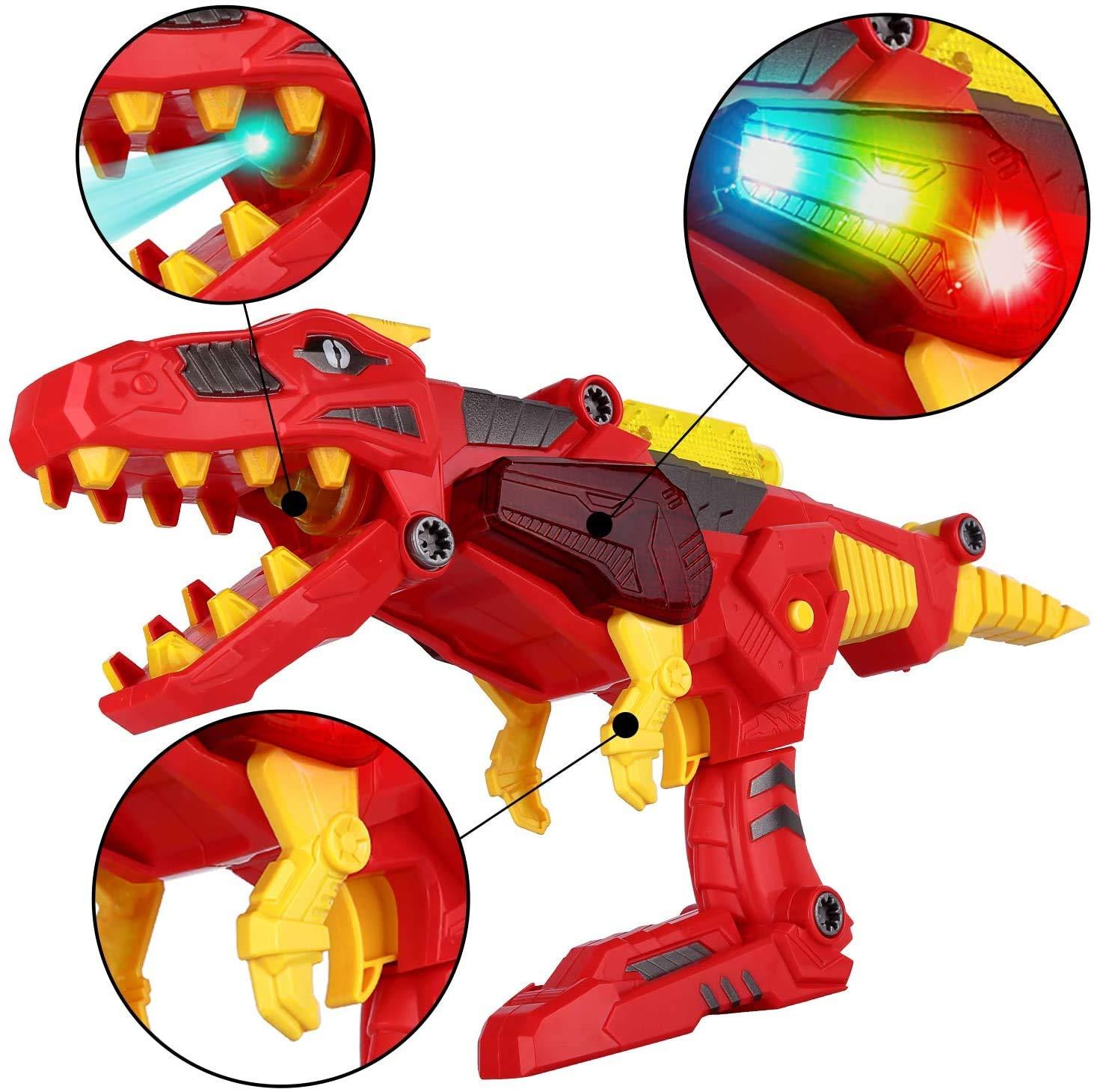 Liberty Imports Liberty Imports Dinosaur Toy Gun - 3-in-1 Transforming T-Rex Blaster with Cool Sound Effects & LED Light Up - Build and Take Apart Toy for Boys & Girls