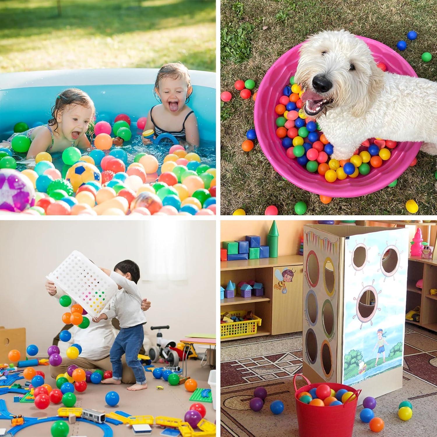 YUFUL Ball Pit Balls 1000 Count for Kids, Plastic Balls for Ball Pit, 2.2-Inch Crush Proof Play Balls BPA Free Non-Toxic, 4 Kinds of Bright Color Ocean Balls Include a Reusable Net Bag (Yellow Type)