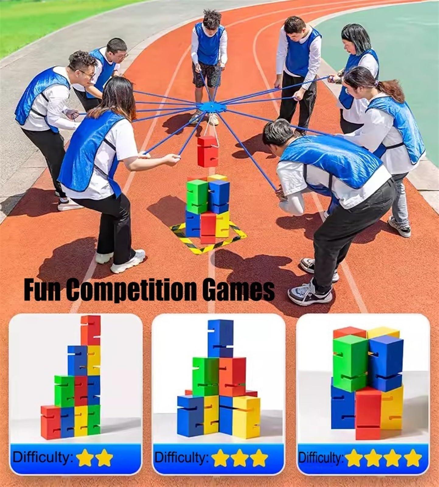 YOWABYI Team Building Games for Work, Outdoor Group Activity Game, Teamwork Games for School Sports Day/Field Day (Color : Red, Size : 8PCS)