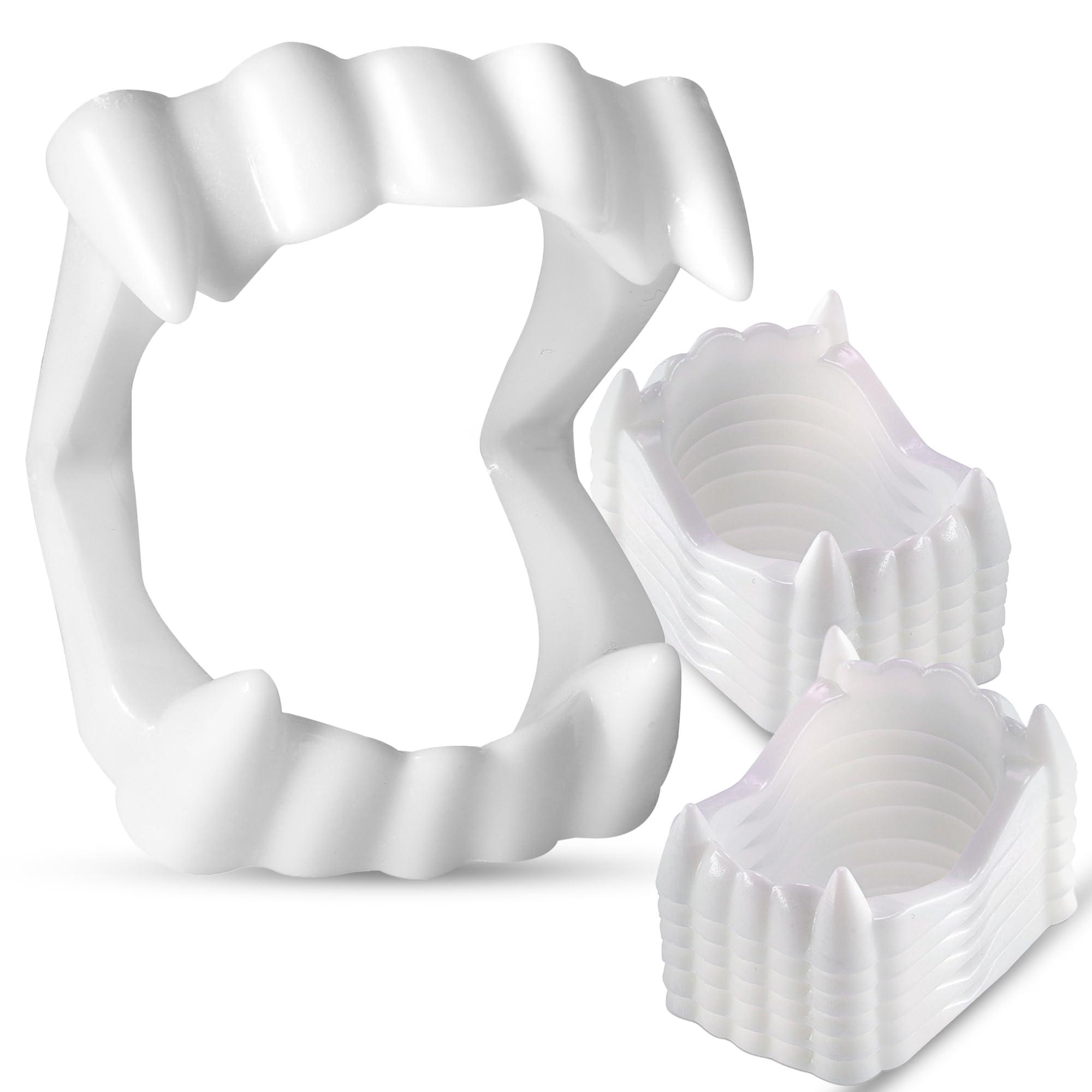 Srenta Srenta 144 Pack Vampire Teeth Kids Size - White Fake Vampire Teeth for Kids, Vampire Fangs for Kids Costume, Dress-Up, Pretend Play, Halloween Teeth for Halloween Party Favors