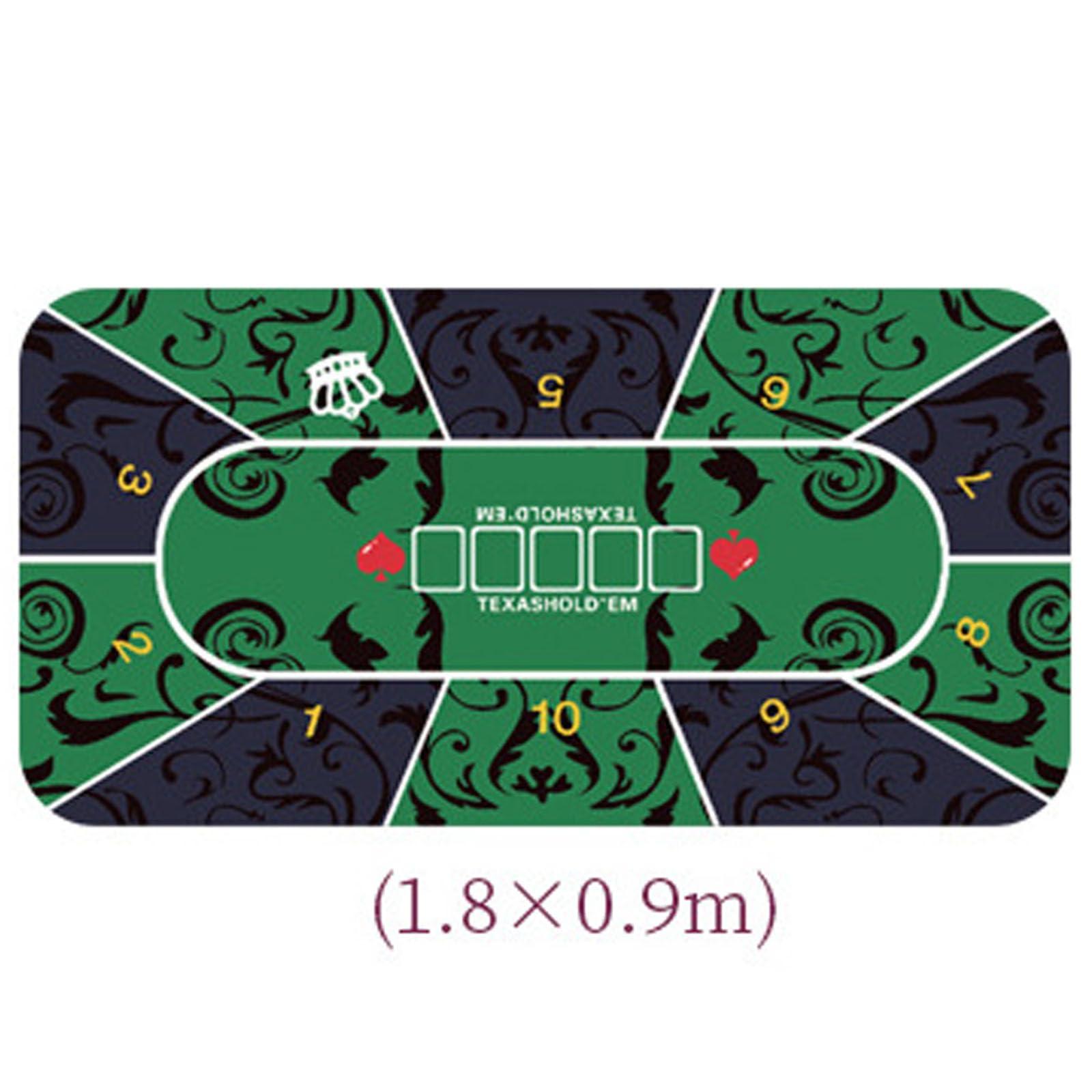 NVYAZJ NVYAZJ Portable Pokers Tablecloth, 10 Player Poker Mat with Rubber Non Slip Foldable Washable 70.9x35.4inch, Poker Felt Table Cover for Poker Games, Blackjack, Casino Green