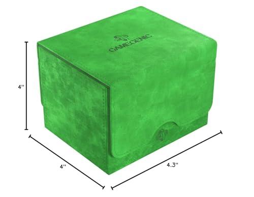 Gamegenic Sidekick 100+ XL Convertible Deck Box | Sideloading Card Storage with Removable Cover Clips Holds 100 Double-Sleeved Cards in Extra Thick Inner Sleeves Green Color Made by Gamegenic (GGS20094ML)