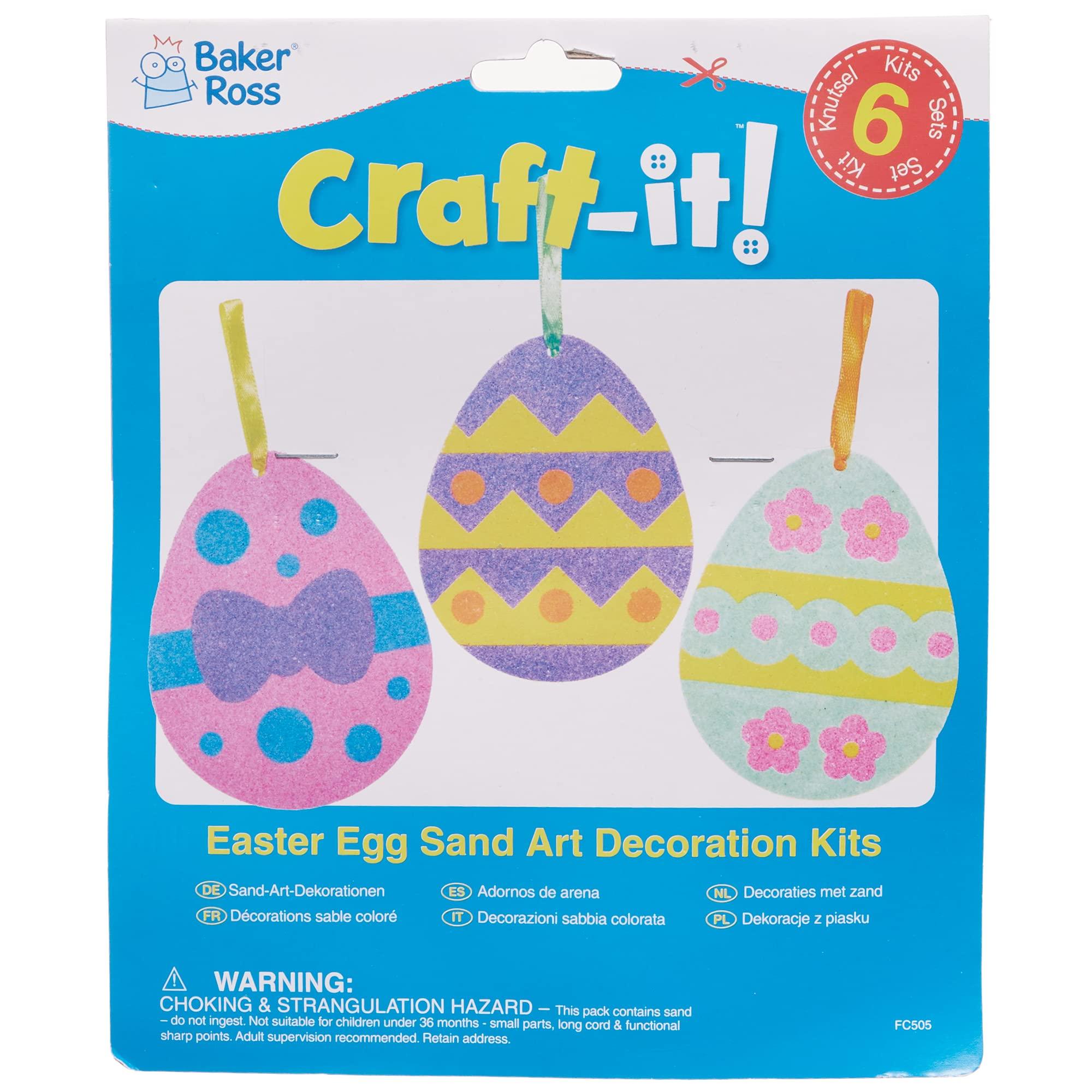 Baker Ross Baker Ross Sand Kunst Ostereier Bastelset - 6er Pack, Sandkunst Kits für Kinder (FC505)