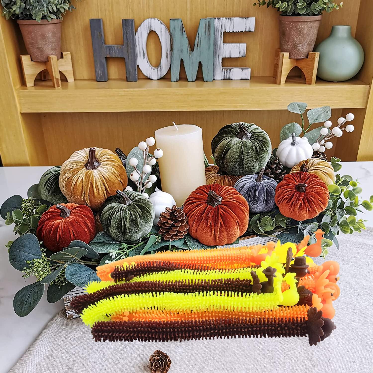 Cherislpy Cherislpy 24 Pack Fall Decor Sensory Toys Turkey Stretchy Strings for Kids Students Stress Relief and Anti-Anxiety Toys Assortment Thanksgiving Party Favors (Thanksgiving)