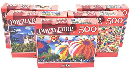 Puzzlebug 500 Piece Puzzle Variety Pack of 5 Different Puzzles - Colorful, Fun Puzzle Designs - Perfect for Kids of All Ages - Puzzlebug, Artbox, CRA-Z-Art