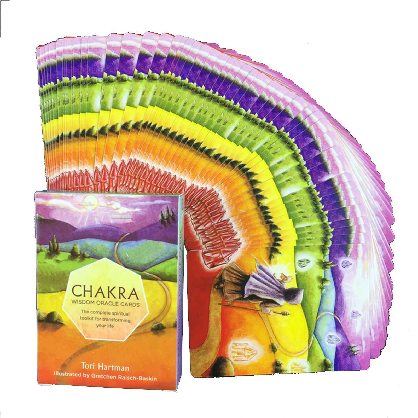 KELUNIS KELUNIS 49 Cards Tarot Deck, English Chakra Wisdom Oracle Cards