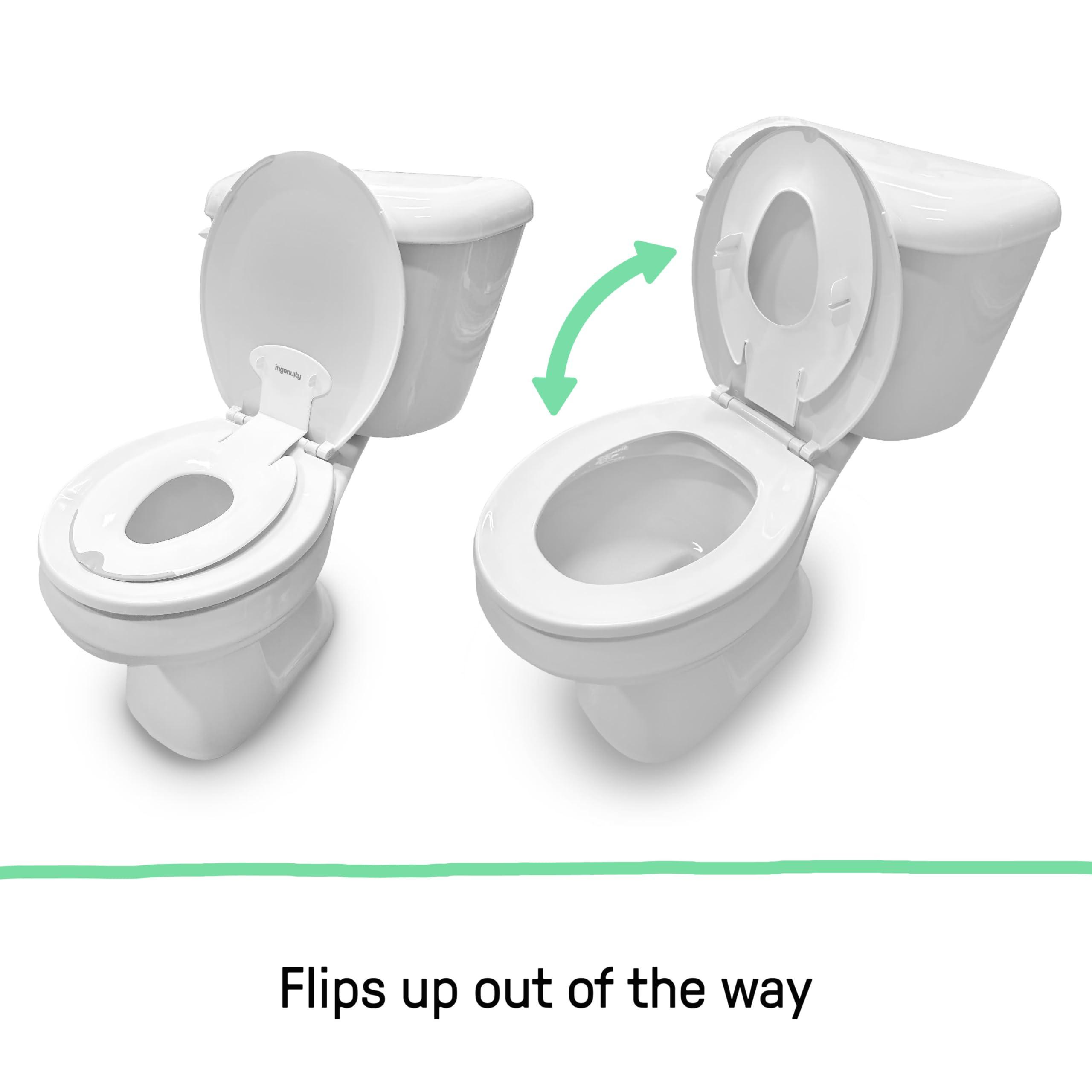 Ingenuity Ingenuity: ity by Ingenuity Flip & Sit Potty Seat (White) Easy to Set Up & Remove Potty Training Seat That Attaches to Adult Toilet Seat