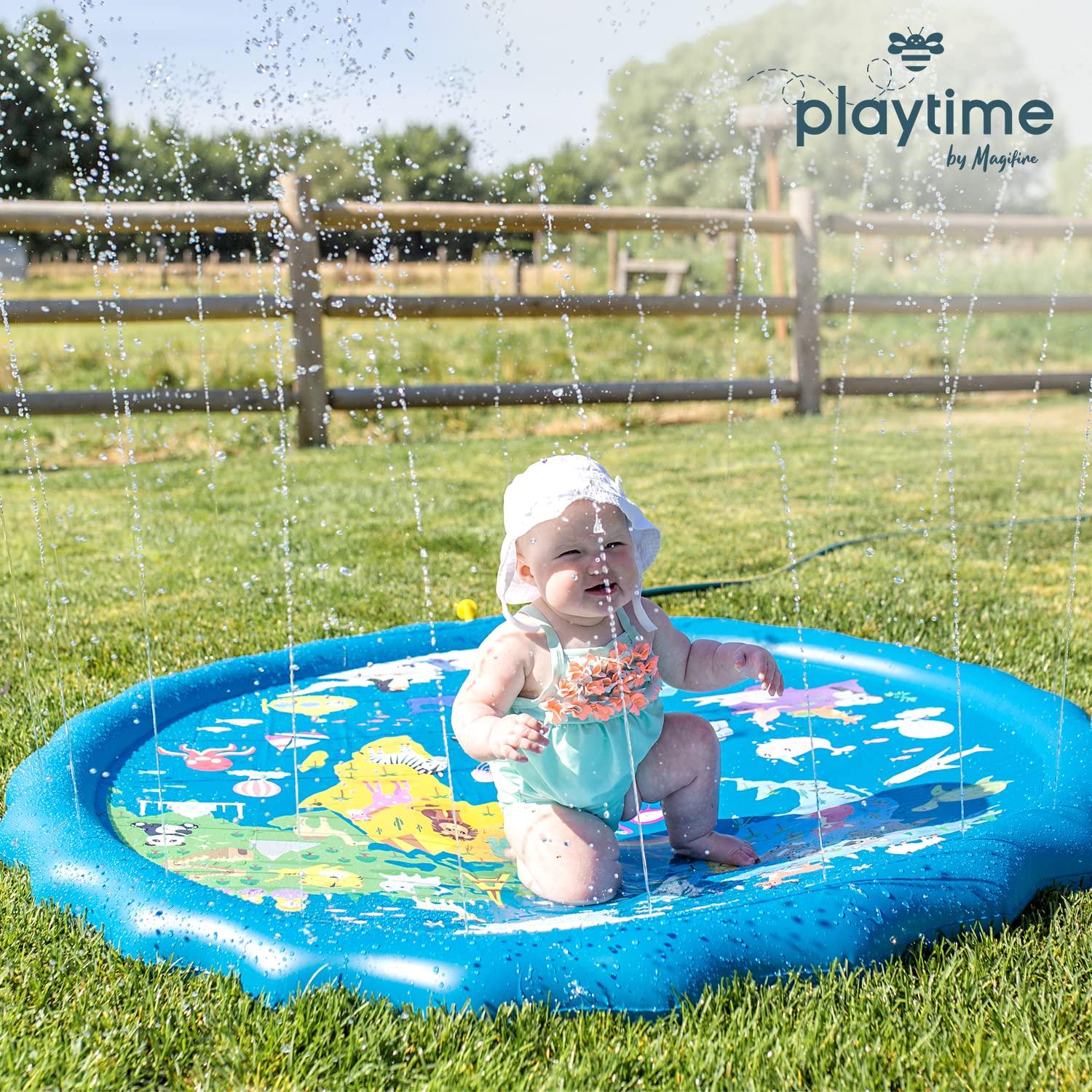 MAGIFIRE Magifire Sprinkler Splash Pad for Toddlers 1-3, 59 In., Water Toys for Dogs, Kids, Outdoor Baby Toys Ideal for Playtime and Cooling Off Outside, Easy to Setup, Ideal for Summer and Backyard Activities