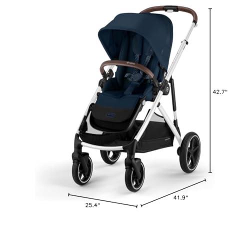 Cybex Cybex Gazelle S All-in-One Toddler and Baby Stroller with Over 20 Modular Configurations, Ergonomic Near-Flat Recline, Shopper Basket, and Compact Fold, Ocean Blue