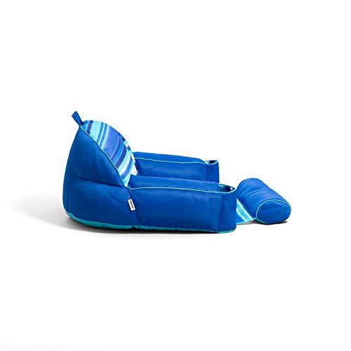 Big Joe Big Joe Lazy Lounger No Inflation Needed Pool Float with Headrest and Footrest, Blurred Blue Double Sided Mesh, Quick Draining Fabric, 3.5 feet Lounger