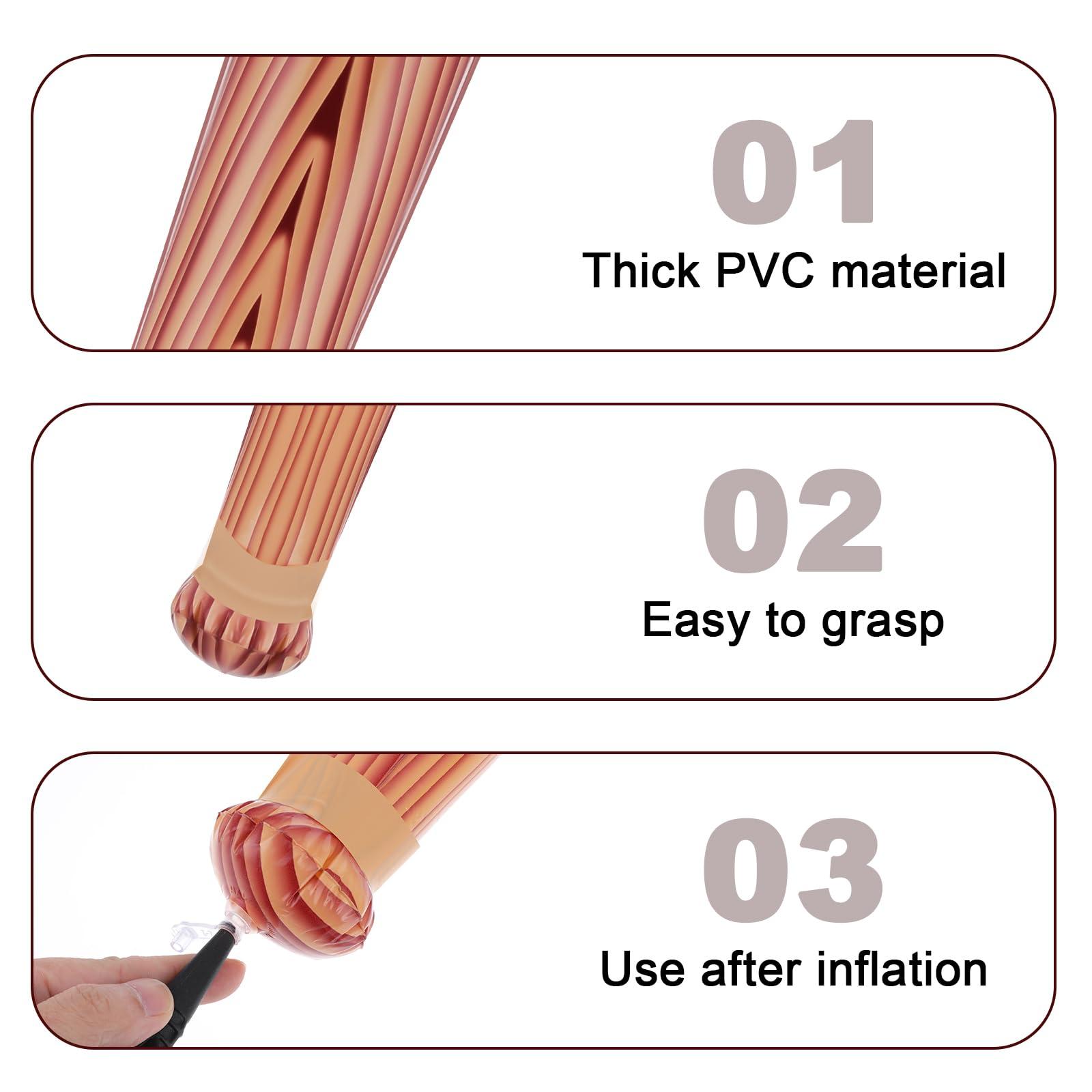 LLOUSSAK Inflatable Baseball Bat, Jumbo Baseball Balloons for Pool Party Decorations, 30\'\' Wood Print Blow up Baseball Bat Inflates, Large Inflatable Bat for Birthday Sports Theme Game Favors (3Pcs)