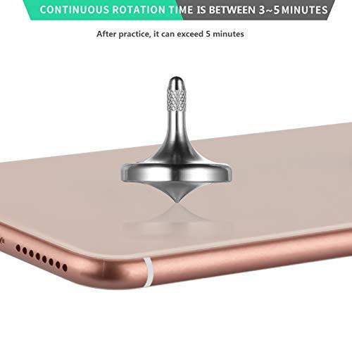 CHEETOP CHEETOP Precision Metal Spinning Top, Well Made Stainless Steel Spin Long Lasting Exceed 6 Mins Desktop Gyro EDC Toy, Perfect Balance Easy to Use Kill Time Efficiently (Pro-Silver)