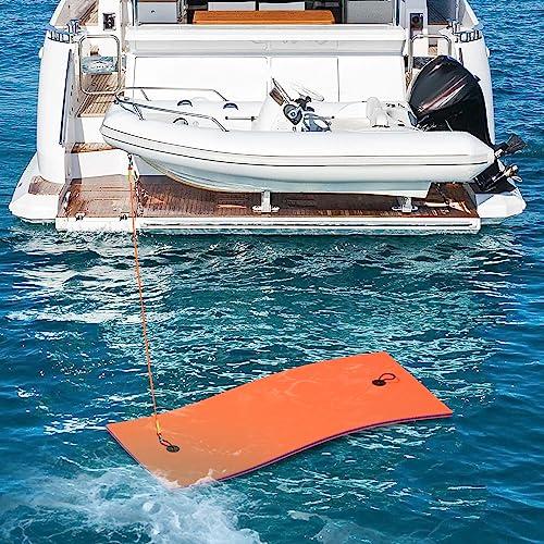 Magshion Magshion Lake Float for Adults 7x3 Ft XPE Foam Water Floating Pad for Beach, Ocean, Lake and Boating, High Density Float Pad with Elastic Cord and Storage Straps, Orange