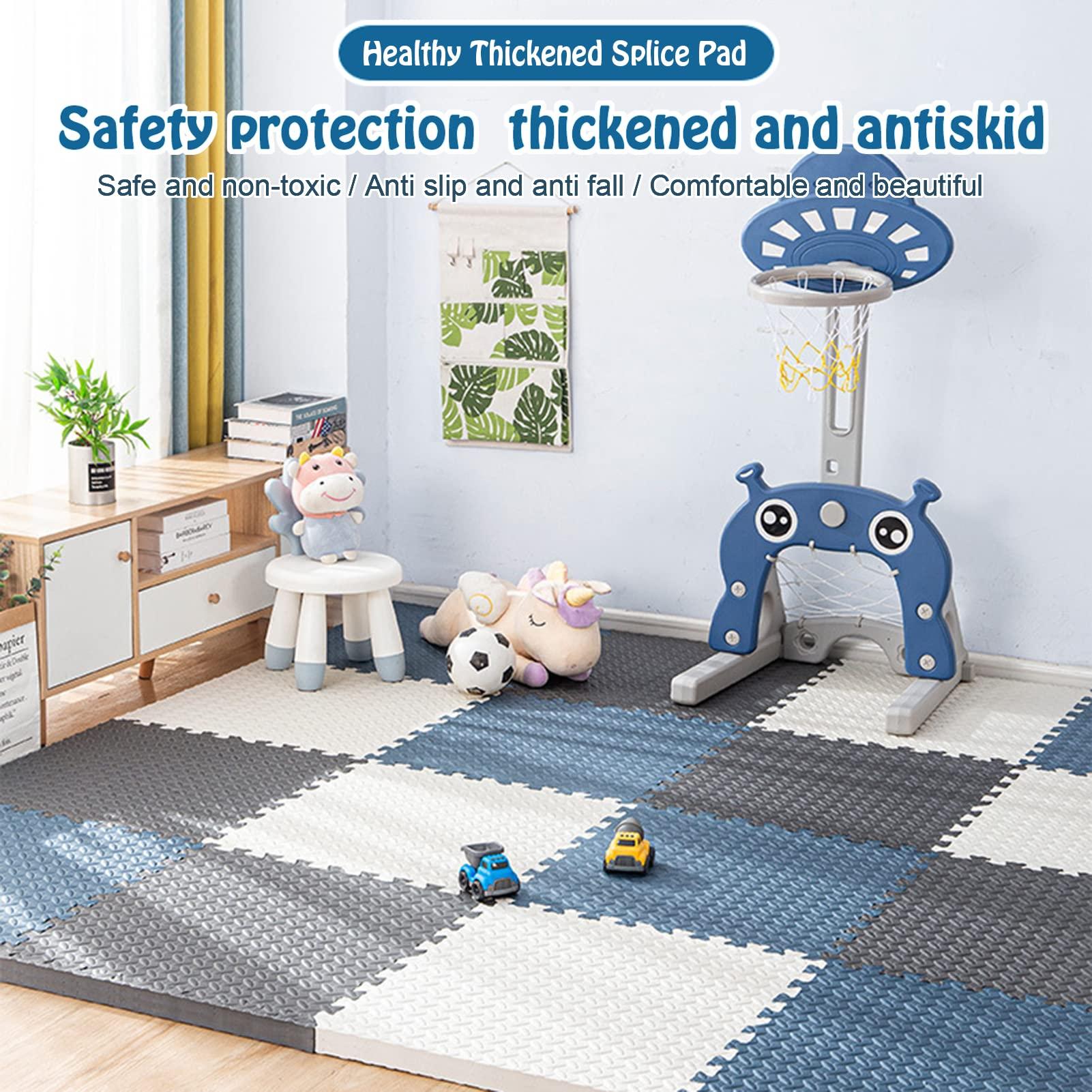 ZHIQISHI Foam Puzzle mat,9Pcs Interlocking Foam Tiles, Foam Floor Tiles 1\" Thick, Puzzle Play Mat for Bedroom Classroom, Interlocking Floor Mats 24x24inch, Exercise Play Mat for Gym(Color:Ed)(Yellow)