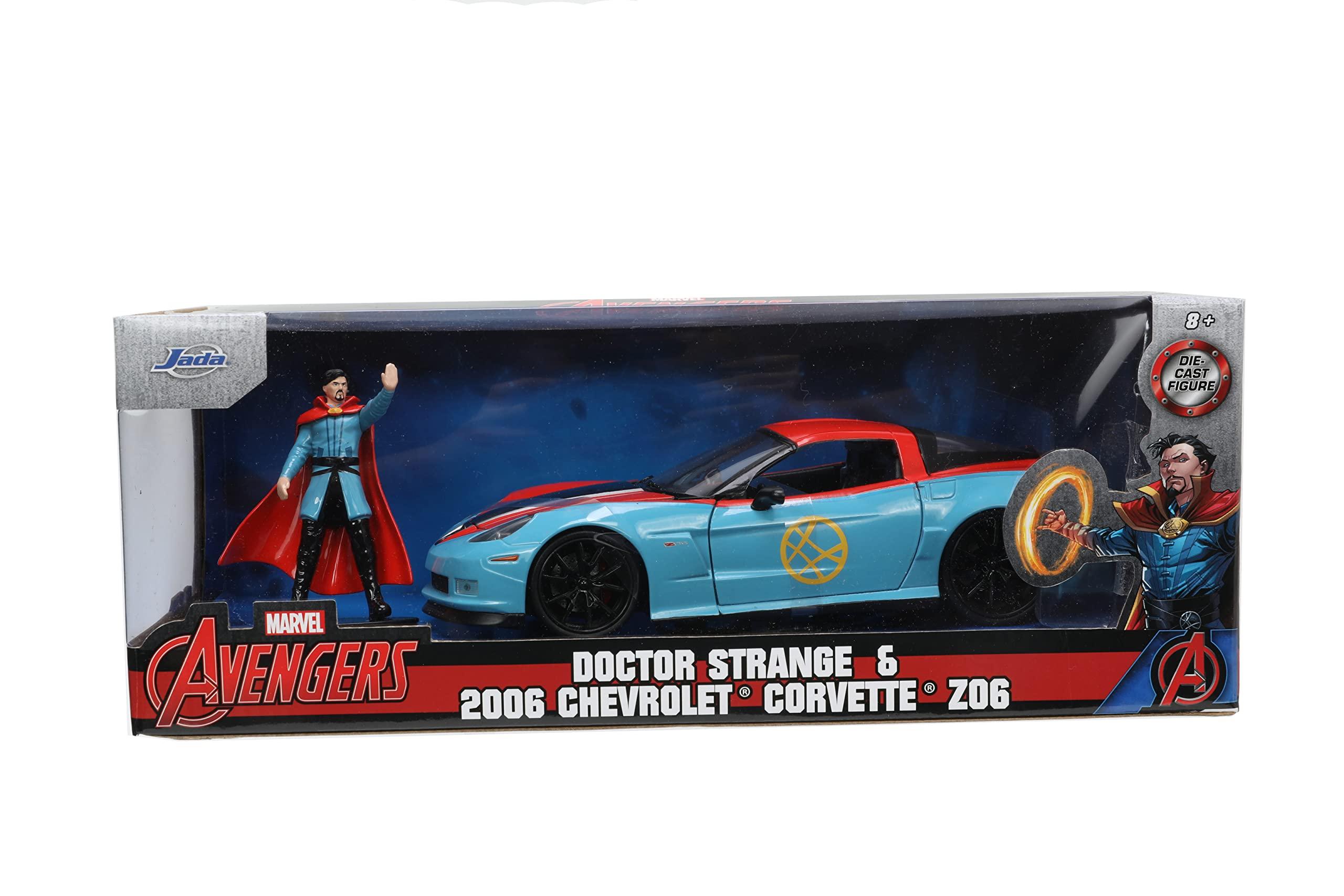 Jada Toys Jada Toys Marvel Doctor Strange 1:24 2006 Chevy Corvette Z06 Die-Cast Car with 2.75\'\' Dr. Strange Figure, Toys for Kids and Adults (32115)